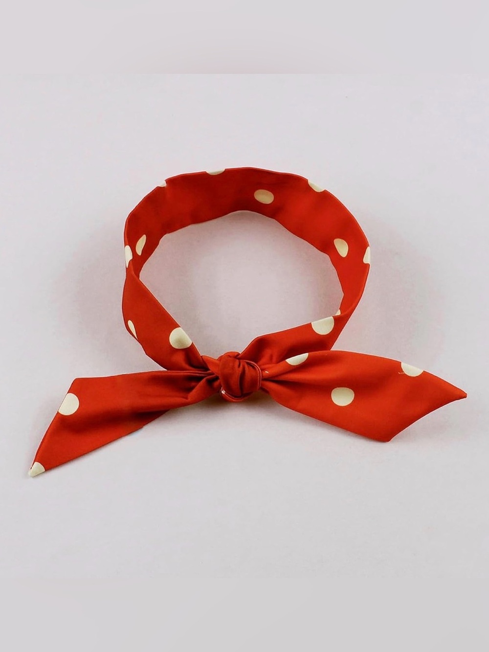 Wellwits Vintage 50s Lapel Collar Polka Dot Dresswith Headband Belt NWT Medium - Picture 3 of 13